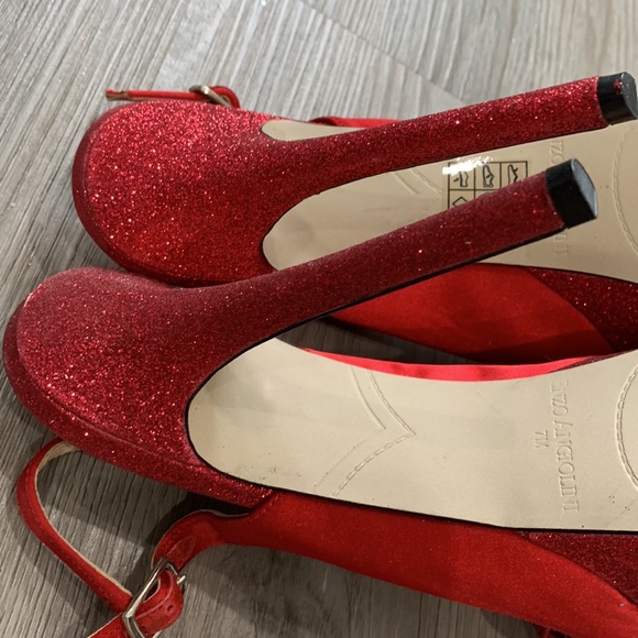 Red sparkle evening high heel shoes size 7 - Picture 11 of 16